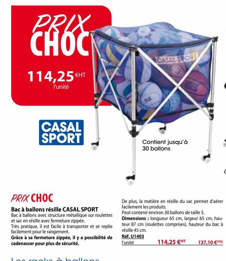 bac à ballons résille casal sport