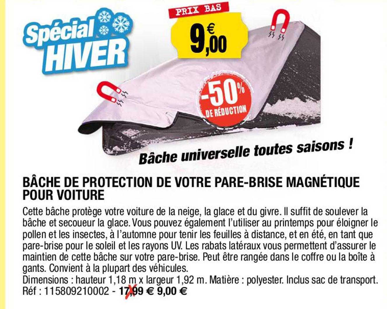 bâche de protection de votre pare-brise magnétique pour voiture