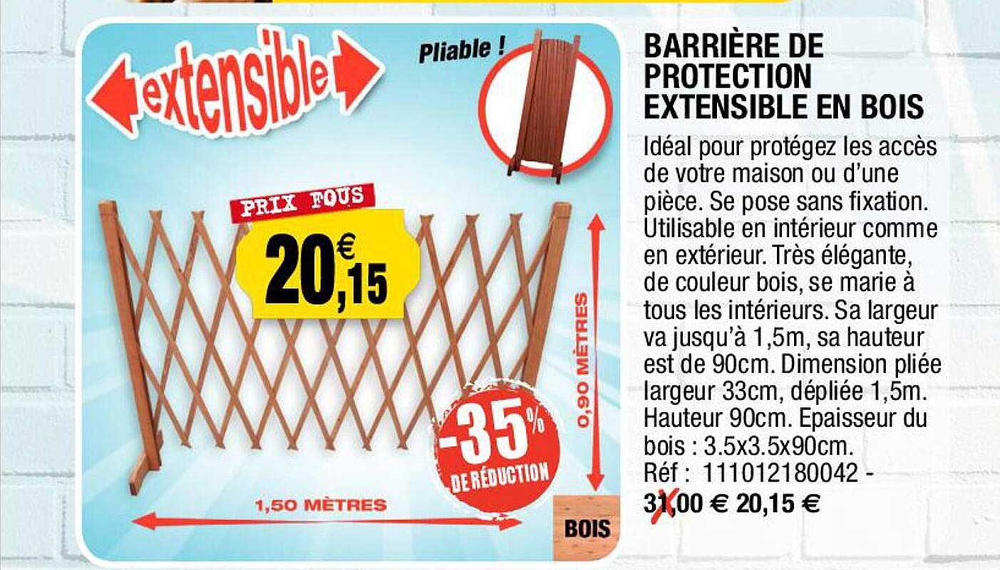 Barrière De Protection Extensible En Bois