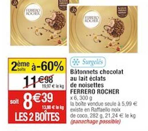 Bâtonnets Chocolat Au Lait éclats De Noisettes Ferrero Rocher