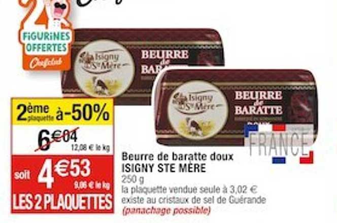 beurre de baratte doux isigny ste mère