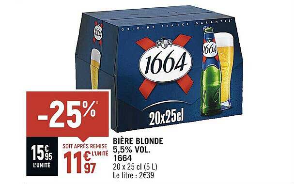 bière blodne 5,5% vol. 1664
