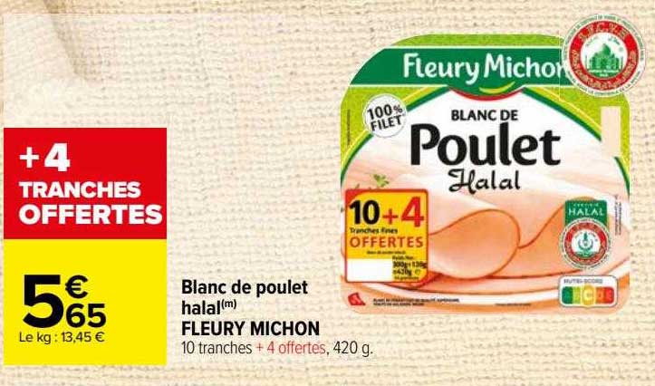 blanc de poulet halal fleury michon