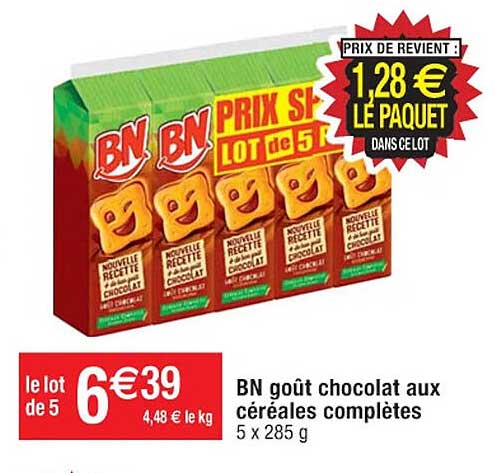 bn goût chocolat aux céréales complètes