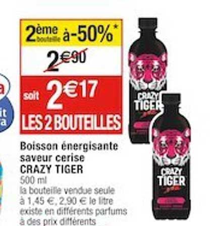 boisson énergisante saveur cerise crazy tiger
