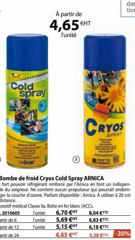 bombe de froid cryos cold spray arnica