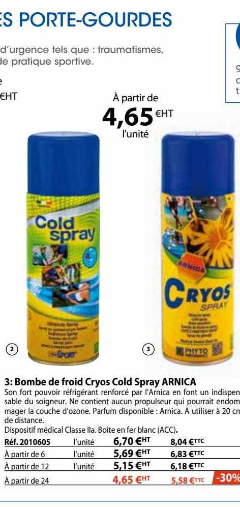 bombe de froid cryos cold spray arnica