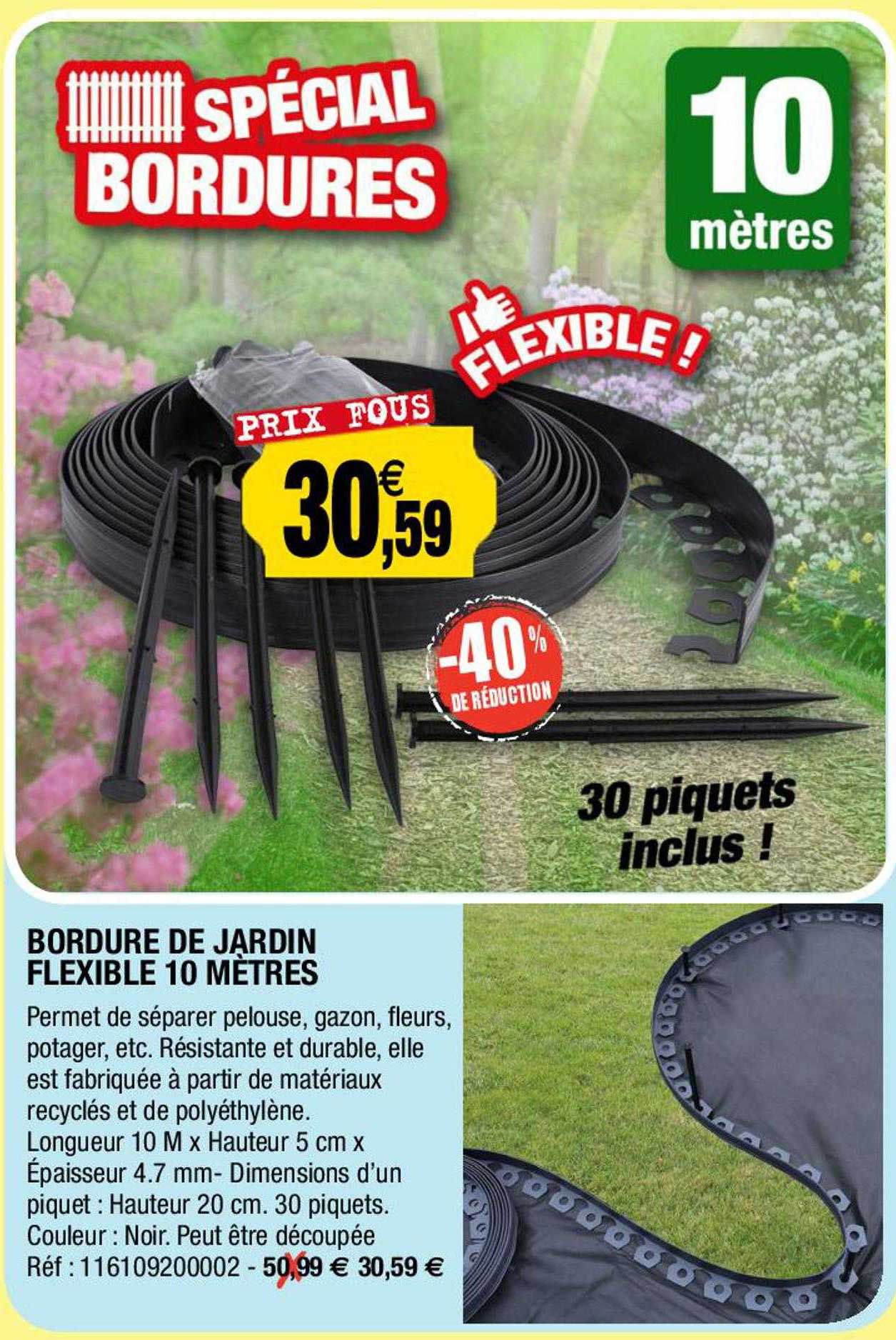 bordure de jardin flexible 10 mètres