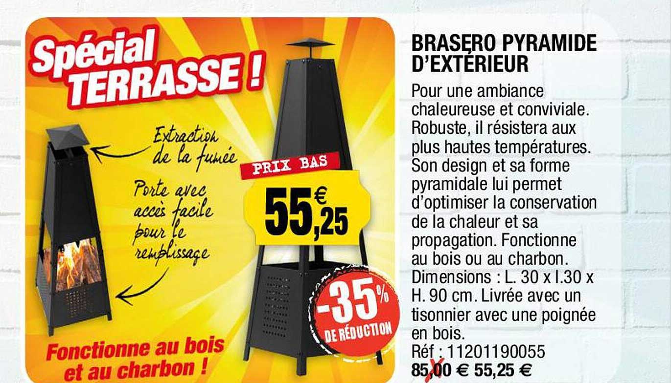 brasero pyramide d'extérieur