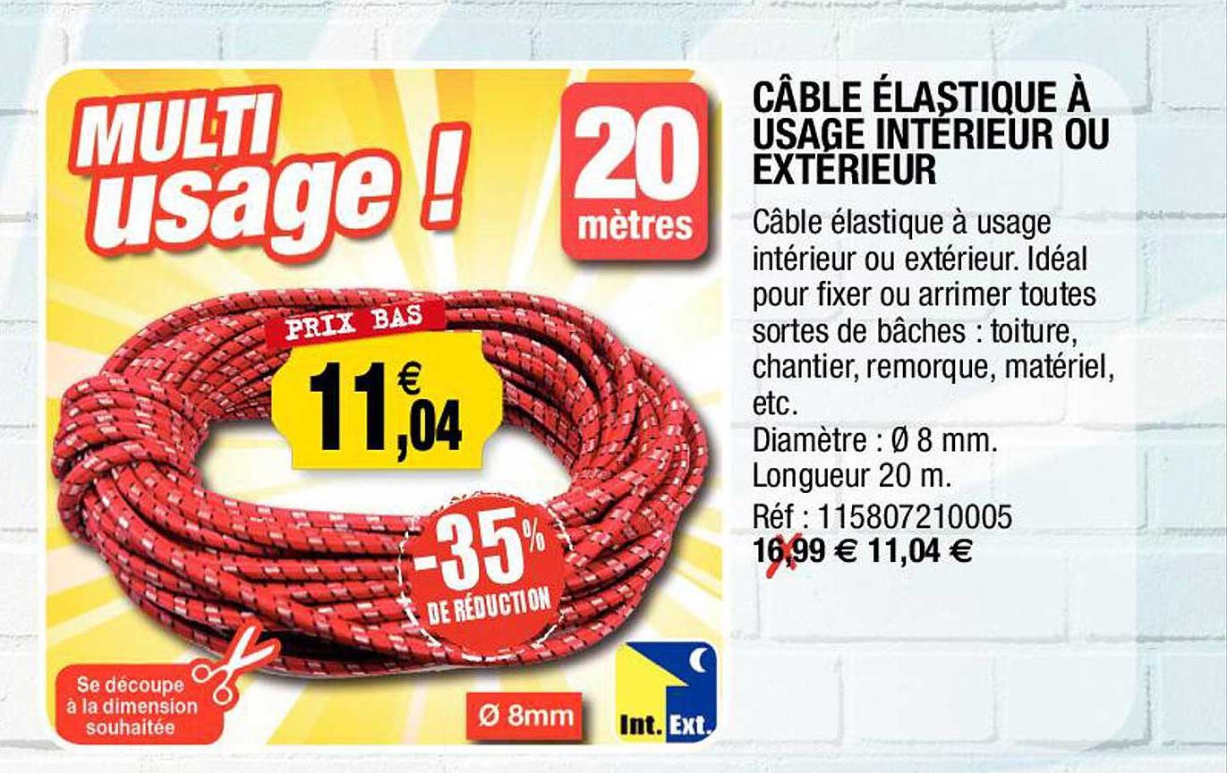 câble élastiques à usage intérieur ou extérieur