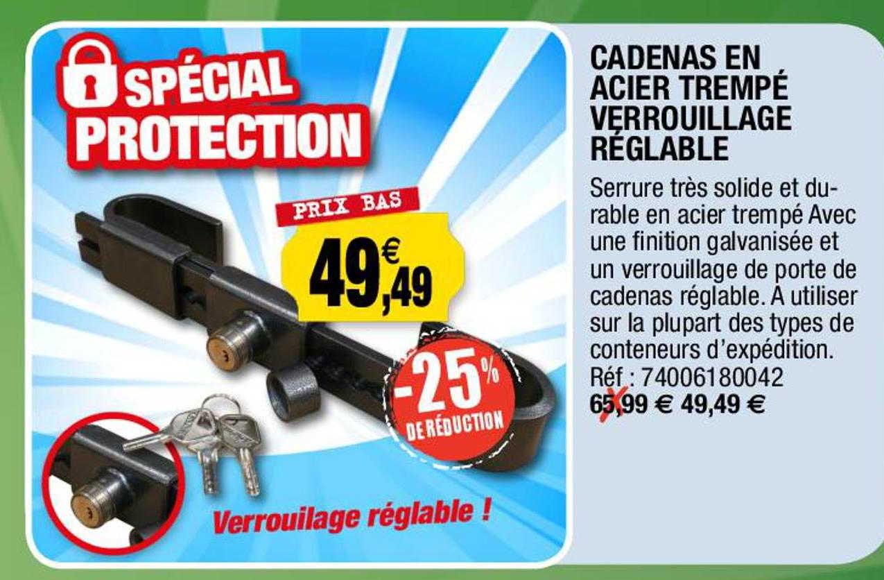 cadenas en acier trempé verrouillage réglable
