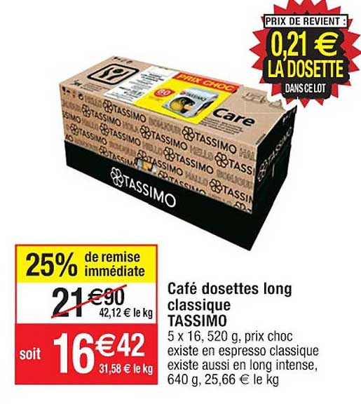 Café Dosettes Long Classique Tassimo