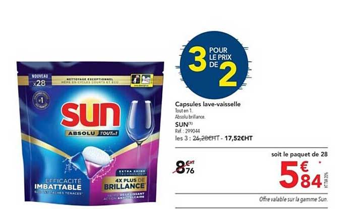 capsules lave-vaisselle sun
