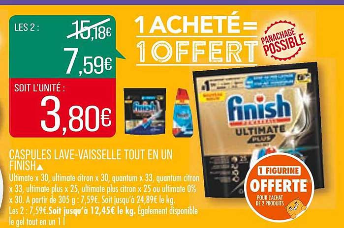 capsules lave-vaisselle tout en un finish
