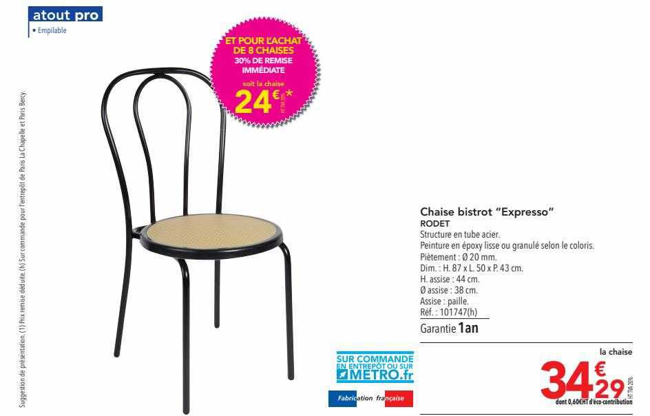 Chaise Bistrot "expresso" Rodet