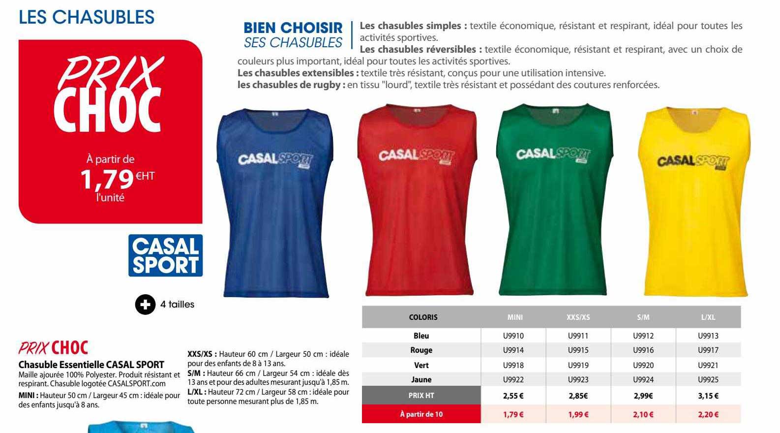 chasuble essentielle casal sport