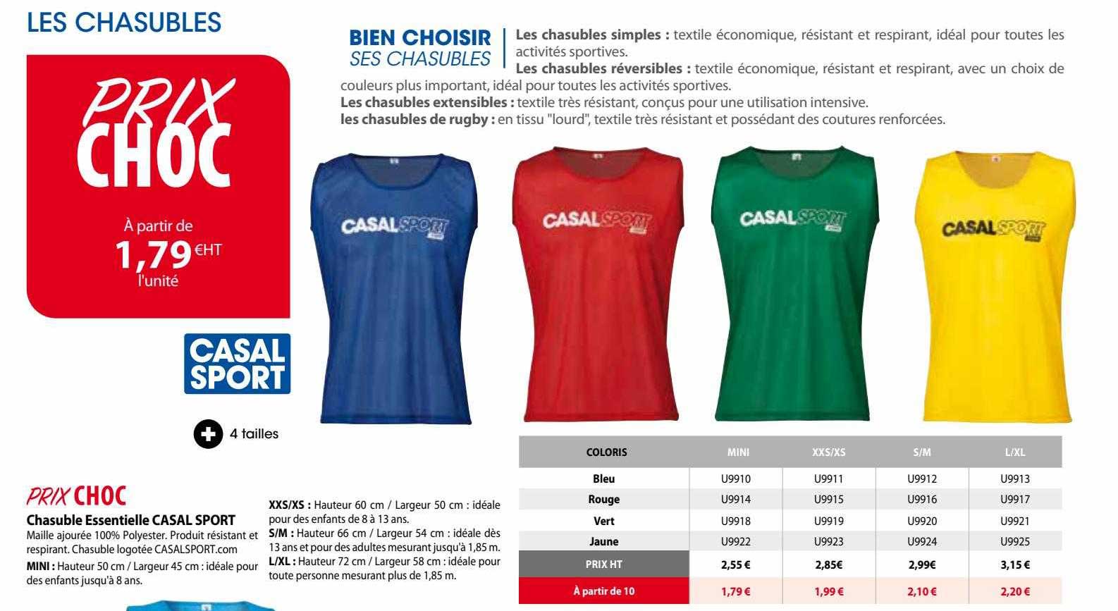 chasuble essentielle casal sport
