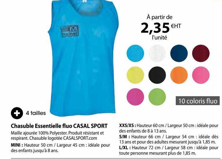 chasuble essentielle fluo casal sport