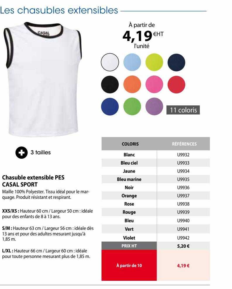chasuble extensible pes casal sport