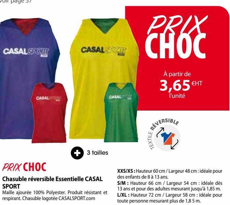 chasuble réversible essentielle casal sport