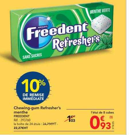 chewing-gum refresher's menthe freedent