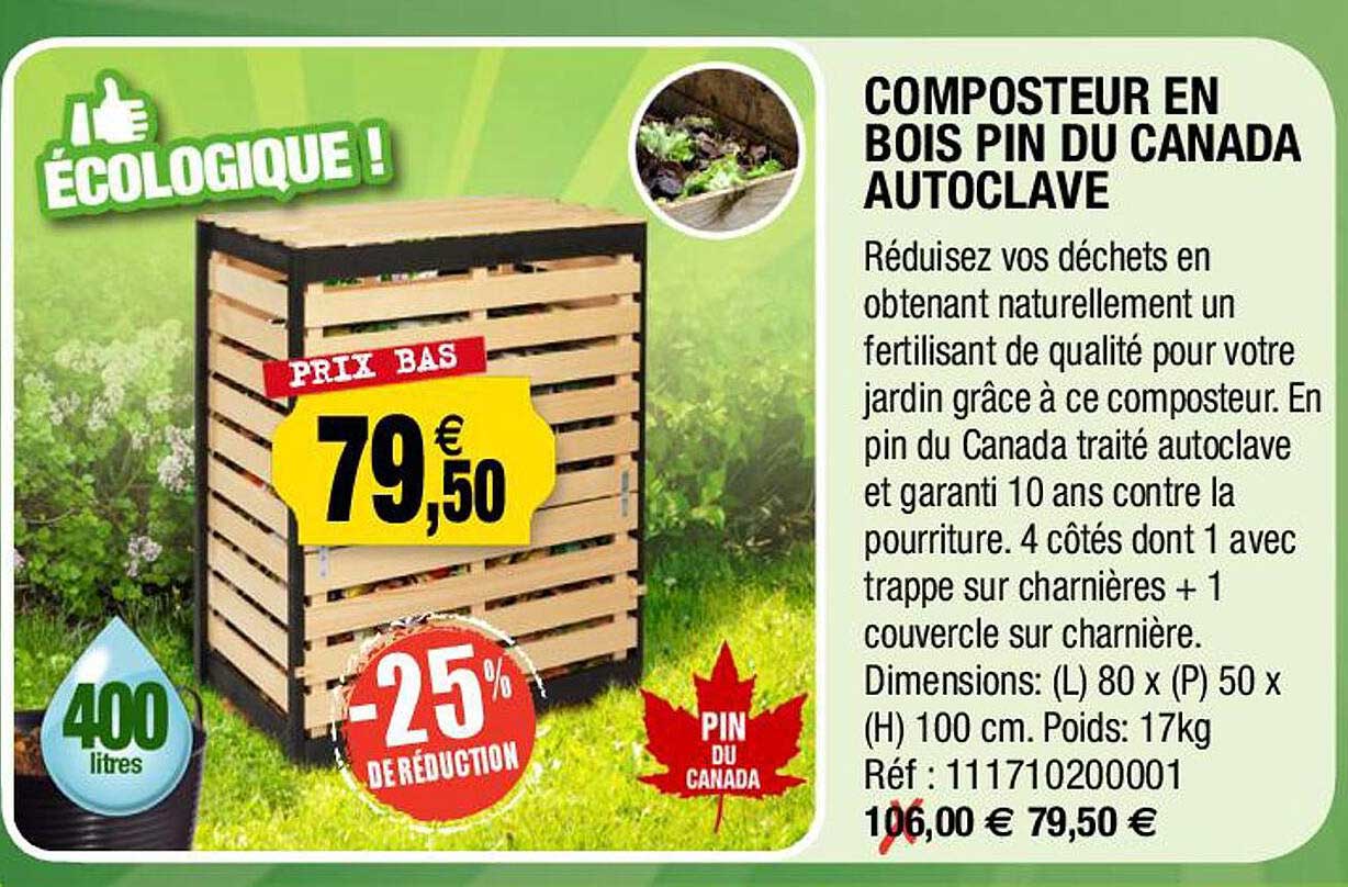 composteur en bois pin du canada autoclave