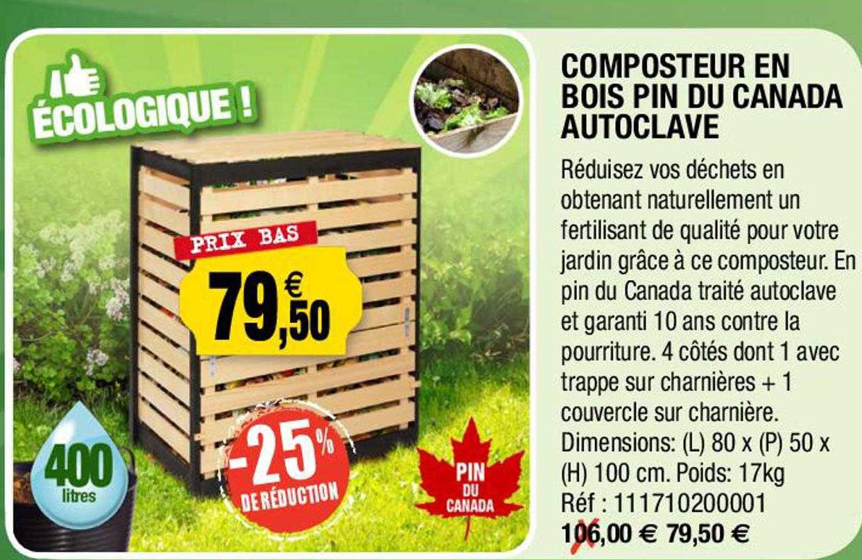 composteur en bois pin du canada autoclave