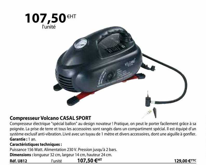 compresseur volcano casal sport