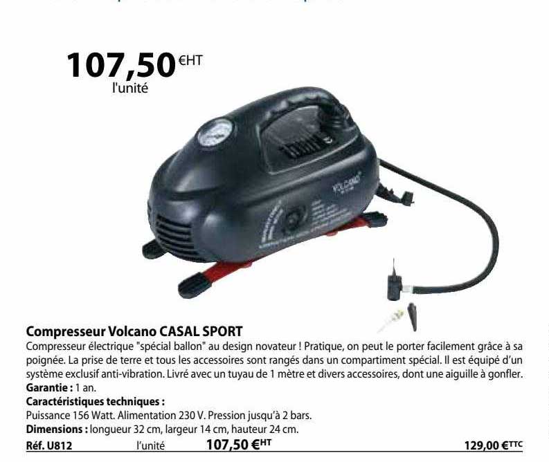 compresseur volcano casal sport