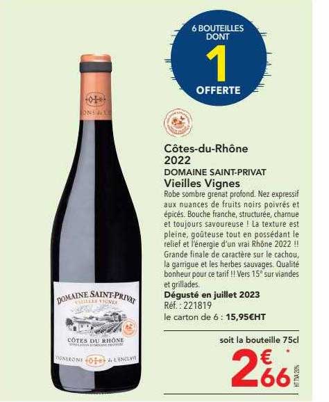 côtes-du-rhône 2022 domaine saint-privat veilles vignes