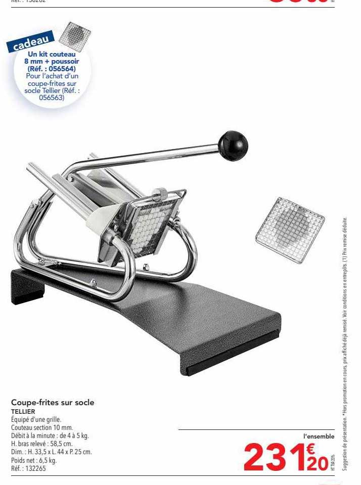 coupe-frites sur socle tellier
