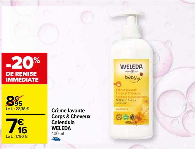 crème lavante corps & cheveux calendula weleda