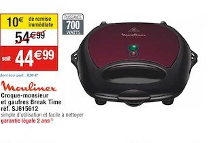 croque-monsieur et gaufres break time réf. sj615612 moulinex