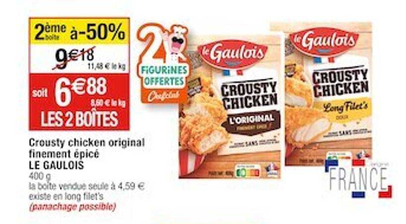 crousty chicken original finement épicé le gaulois