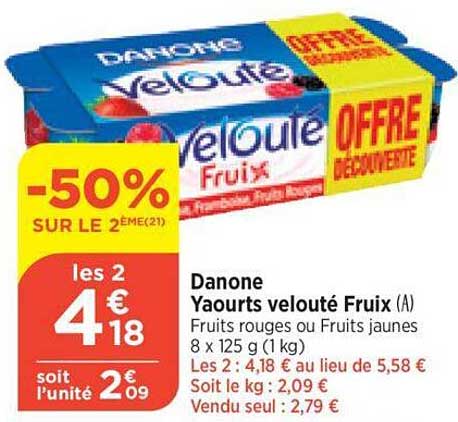 Danone Yaourts Velouté Fruix