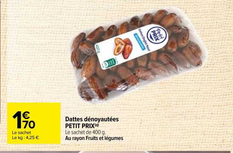 dattes dénoyautées petit prix