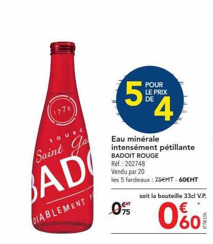 eau minérale intensément pétillante badoit rouge
