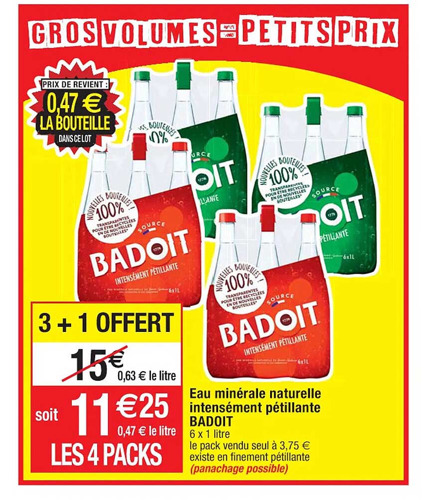 eau minérale naturelle intensément pétillante badoit