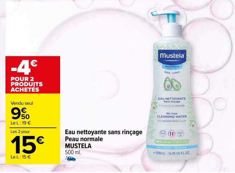 eau nettoyante sans rinçage peau normale mustela