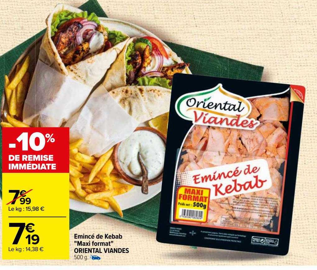 émincé de kebab "maxi format" oriental viandes
