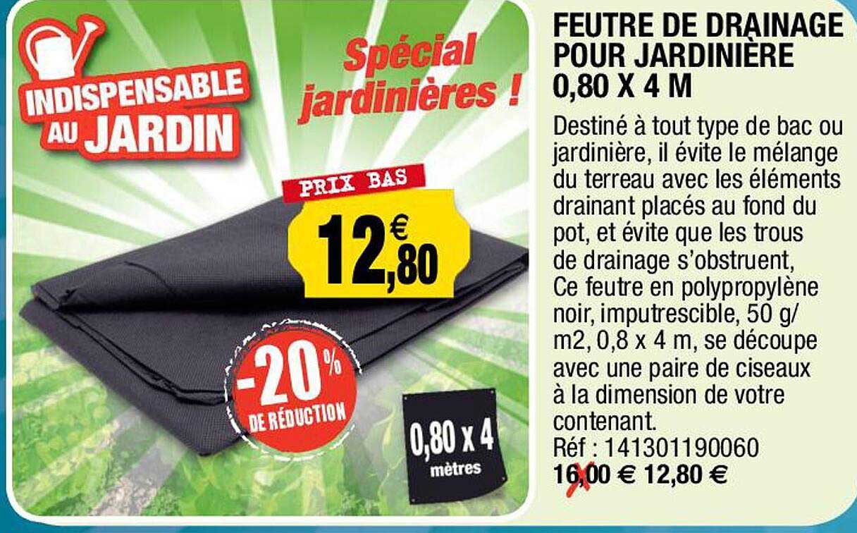 feutre de drainage pour jardinière