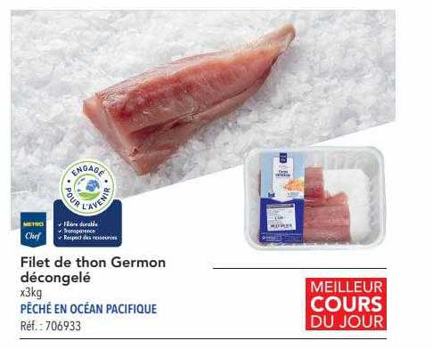 filet de thon germon décongelé