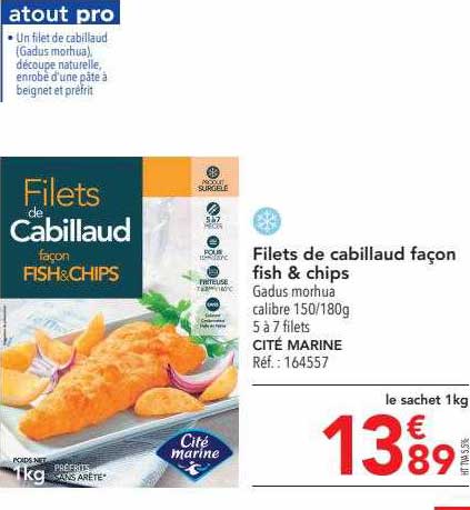 filets de cabillaud façon fish & chips