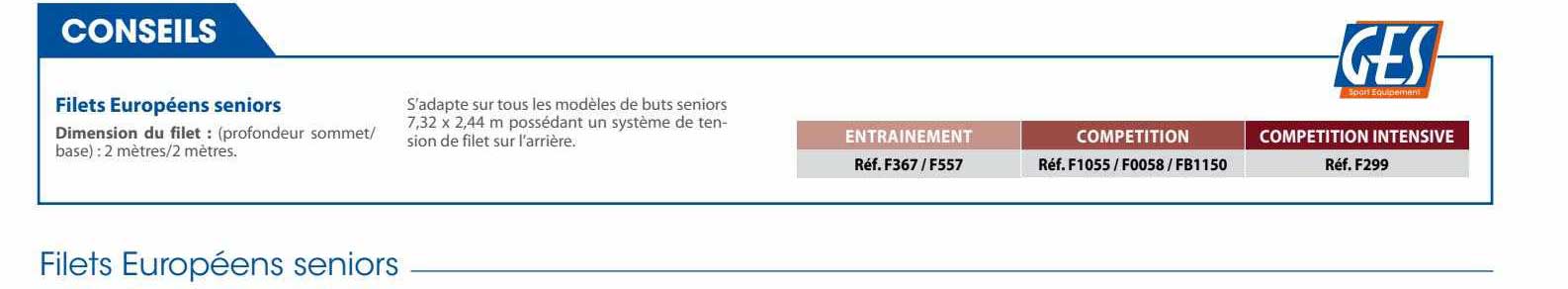 filets européens seniors