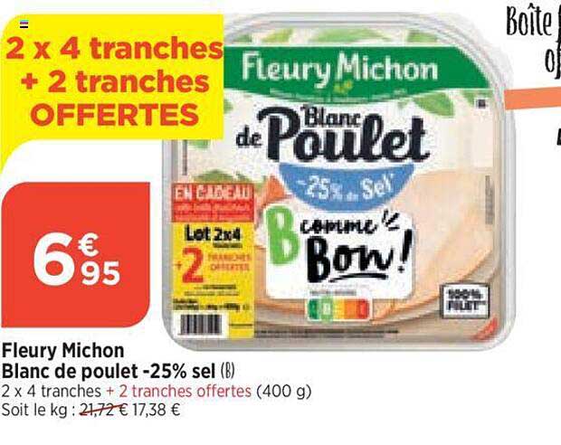 fleury michon blanc de poulet -25% sel