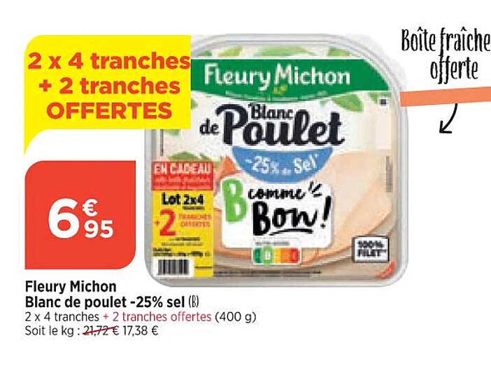 fleury michon blanc de poulet -25% sel
