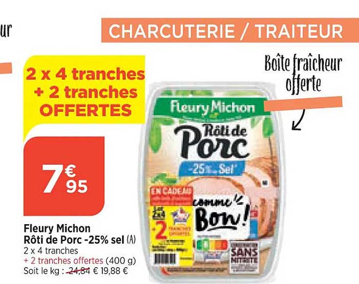 fleury michon rôti de porc -25% sel