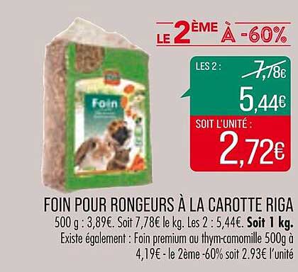 foin pour rongeurs à la carotte riga