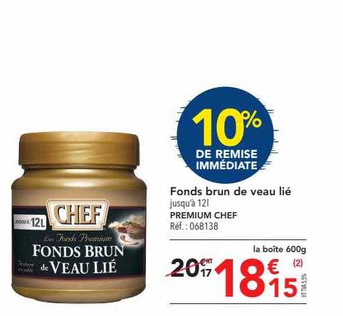 fonds brun de veau lié premium chef