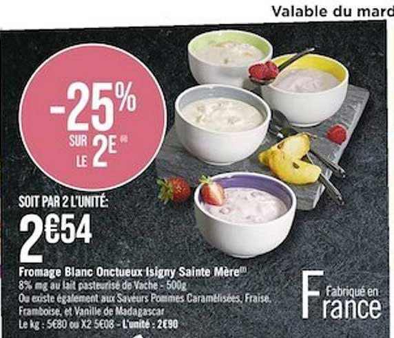 fromage blanc onctueux isigny sainte mère